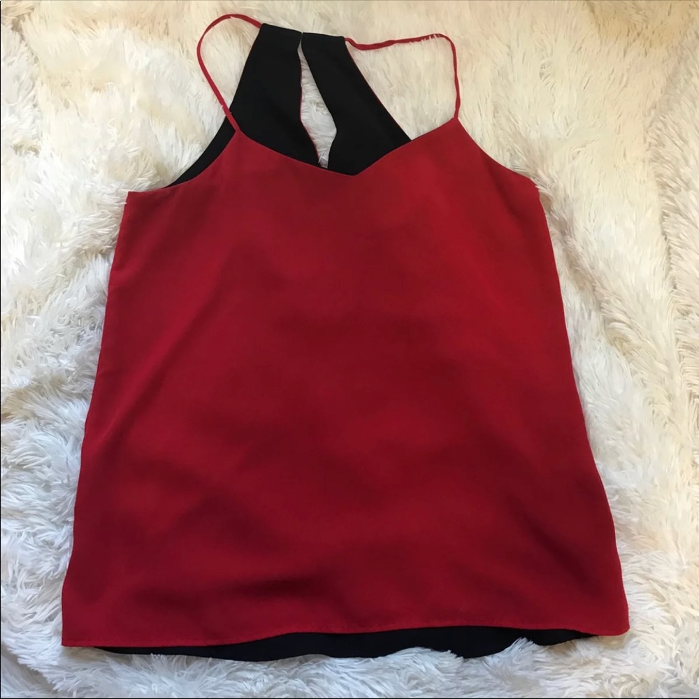 REVERSIBLE RED AND BLACK TANK